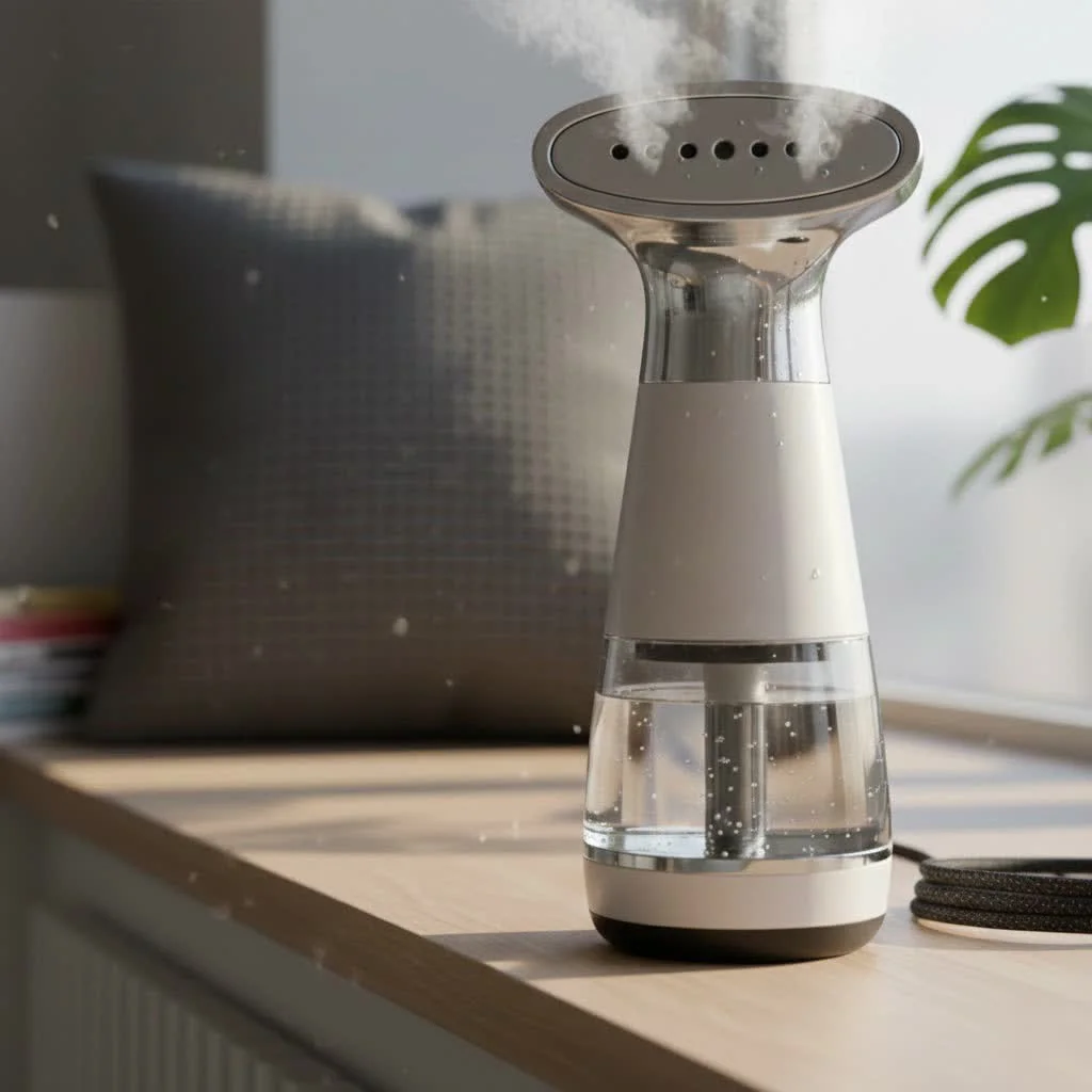 Handheld garment steamer for wrinkle removal
