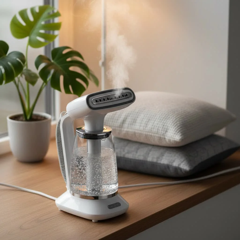 Handheld garment steamer for wrinkle-free clothes